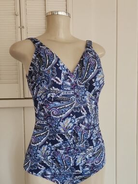 Miraclesuit Navy Paisley One-Piece Swimsuit